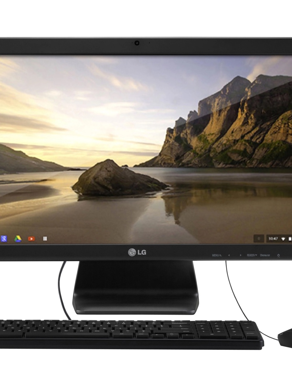 LG All-in-One Desktop Monitor with Black Keyboard and Mouse